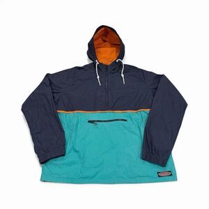 Vineyard Vines Jacket Windbreaker Men's L Island Anorak Hooded 1/2 Zip Pullover